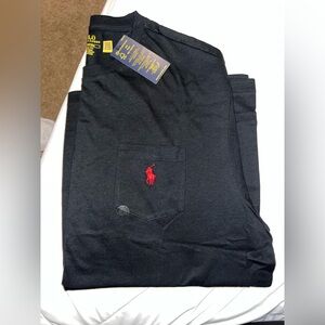 Ralph Lauren Men's Black Polo T Shirt with Red Logo